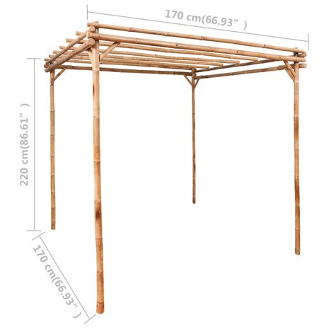 Pergola 170x170x220 cm bamboe  4