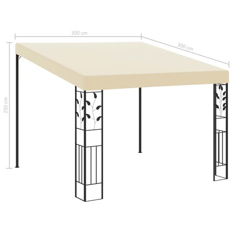 Wandprieel 3x3x2,5 m crème 6