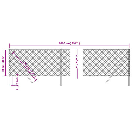 Gaashek 0,8x10 m antracietkleurig 5