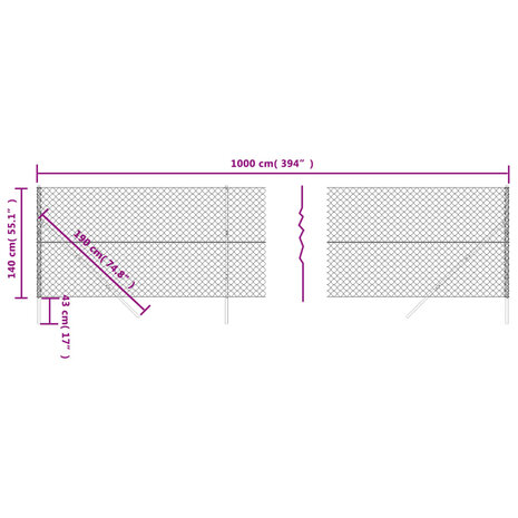 Gaashek 1,4x10 m antracietkleurig 5