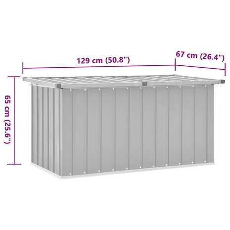 Tuinbox 129x67x65 cm grijs 8