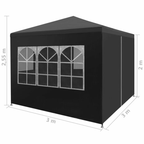 Partytent 3x3 m antracietkleurig 8