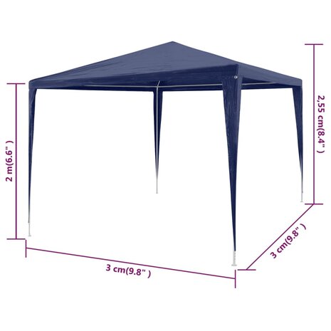 Partytent 3x3 m blauw 6