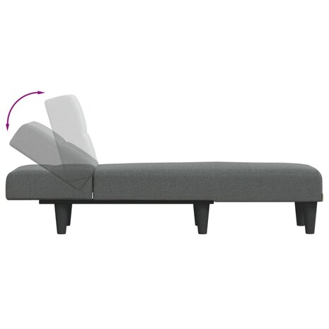 Chaise longue stof donkergrijs 6