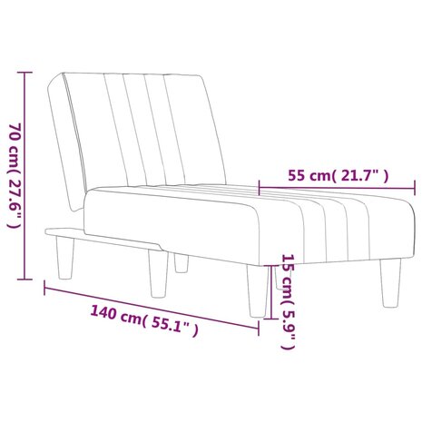 Chaise longue stof donkergrijs 9