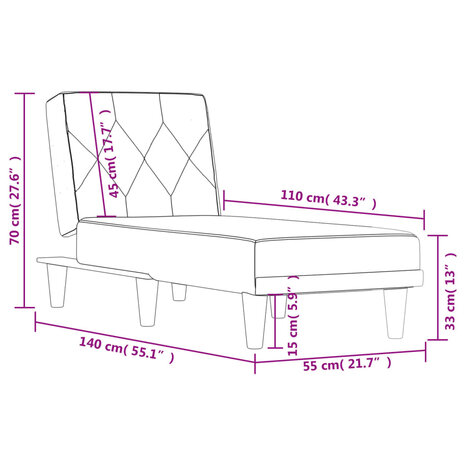 Chaise longue fluweel donkergrijs 9