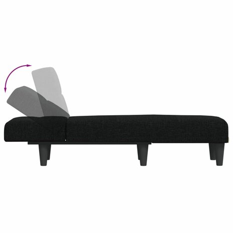 Chaise longue stof zwart 6