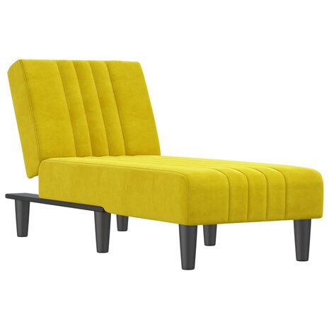 Chaise longue fluweel geel 2