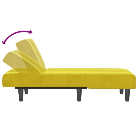 Chaise longue fluweel geel 6