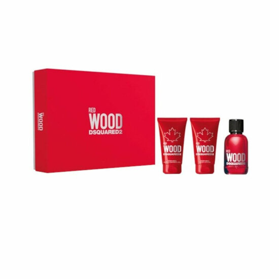 Parfumset voor Dames Dsquared2 Red Wood 3 Onderdelen 1