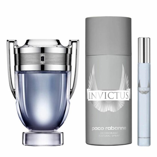 Parfumset voor Heren Paco Rabanne 3 Onderdelen Invictus 1