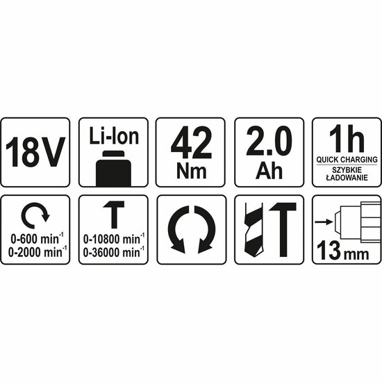 Schroefboormachine Yato YT-82796 42 Nm 2