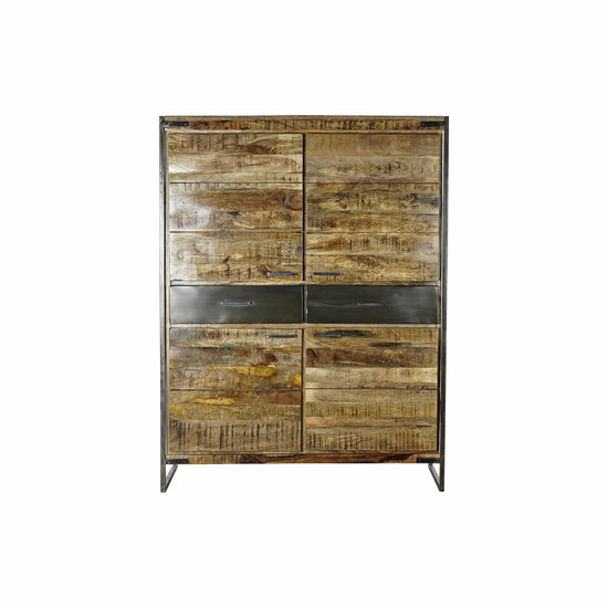 Kast DKD Home Decor 8424001857029 120 x 41 x 161 cm Natuurlijk Zwart Staal Mangohout 2