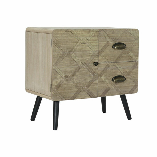 Ladekast DKD Home Decor Zwart Natuurlijk Hout MDF Boho 60 x 31 x 56 cm 1