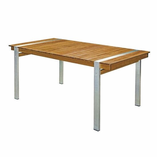 Eettafel Norah 160 x 85 x 74 cm Hout Roestvrij staal 1