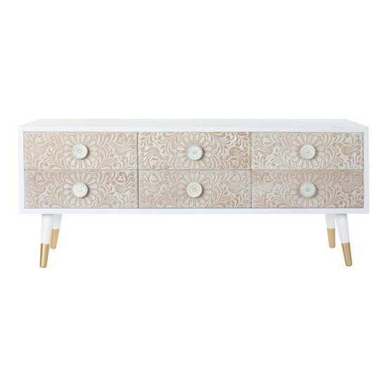 Tv-meubel DKD Home Decor 119 x 42 x 50 cm Spar Gouden Wit Lichtbruin 5