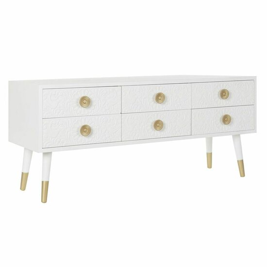 Tv-meubel DKD Home Decor Wit Gouden Spar Hout MDF 120 x 42 x 54 cm 1