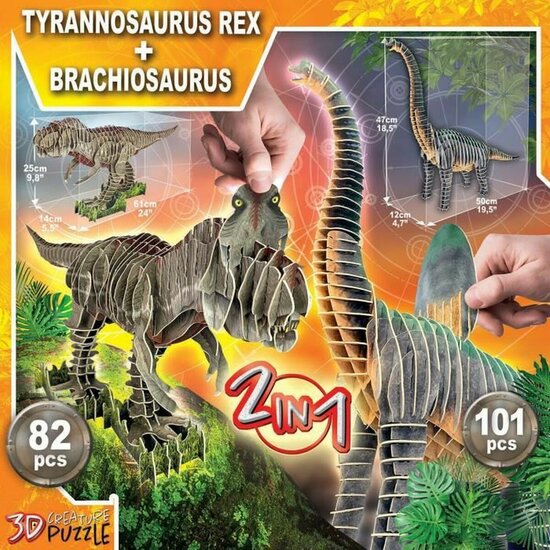 3D puzzel Educa Puzzel x 2 Dinosaurussen 1