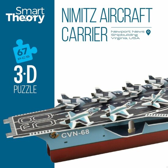 3D puzzel Colorbaby Nimitz Vliegdekschip 67 Onderdelen 77 x 18 x 20 cm (6 Stuks) 3