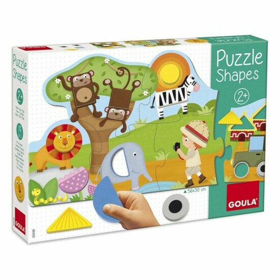 Houten Kinderpuzzel Goula Goula Safari Hout (19 pcs) 3