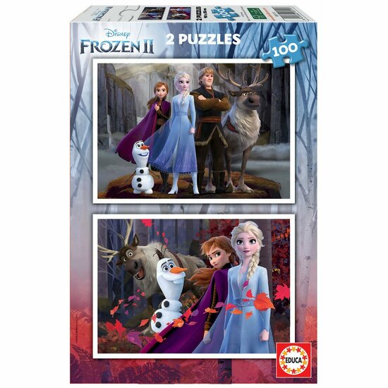 Set van 2 Puzzels   Frozen Believe         40 x 28 cm 100 Onderdelen 1