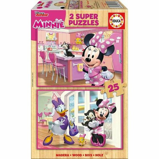 Set van 2 Puzzels   Minnie Mouse Me Time         25 Onderdelen 26 x 18 cm   2