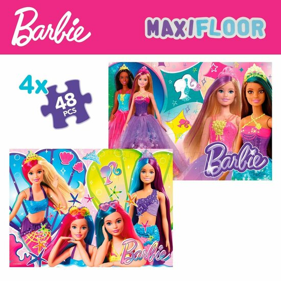 Set van 4 Puzzels Barbie MaxiFloor 192 Onderdelen 35 x 1,5 x 25 cm 2