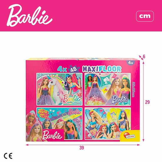 Set van 4 Puzzels Barbie MaxiFloor 192 Onderdelen 35 x 1,5 x 25 cm 6