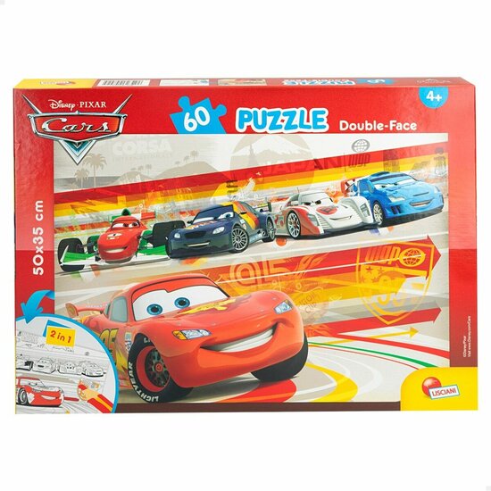 Kinderpuzzel Cars Dubbelzijdig 60 Onderdelen 50 x 35 cm (12 Stuks) 2