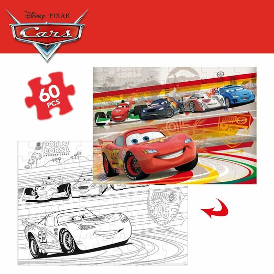 Kinderpuzzel Cars Dubbelzijdig 60 Onderdelen 50 x 35 cm (12 Stuks) 3