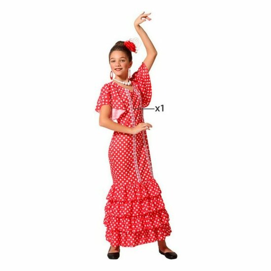 Kostuums voor Kinderen Flamenco danser - Maat: 10-12 Jaar 4