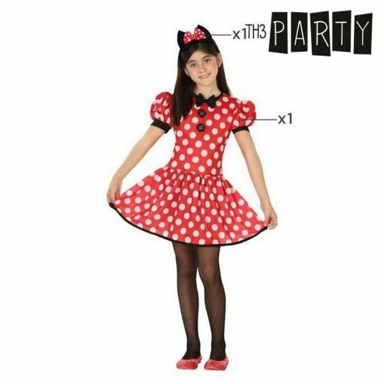 Kostuums voor Kinderen Th3 Party Rood Minnie Mouse Fantasie (2 Onderdelen) - Maat: 7-9 Jaar 2