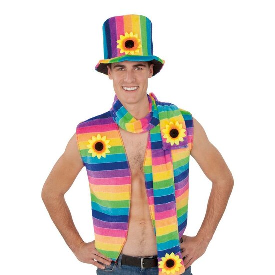 Kostuums voor Volwassenen My Other Me Rainbow  Multicolour Vest Maat 54 1