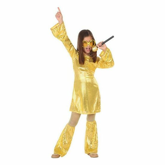 Kostuums voor Kinderen Disco Gouden (2 Onderdelen) (3 pcs) - Maat: 5-6 Jaar 1