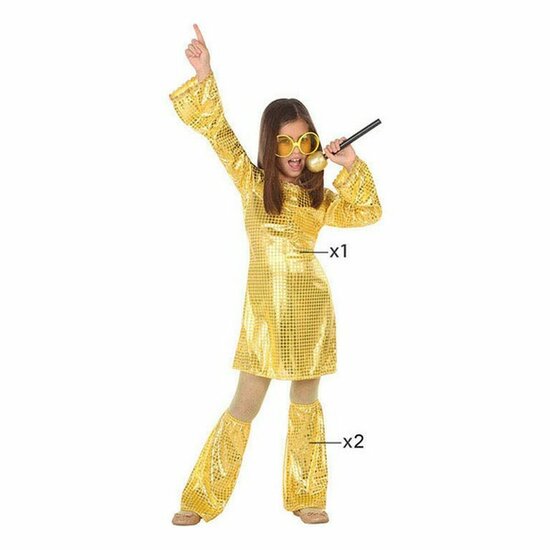 Kostuums voor Kinderen Disco Gouden (2 Onderdelen) (3 pcs) - Maat: 5-6 Jaar 5