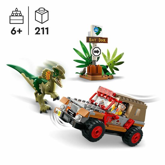 Playset Lego Jurassic Park 30th Anniversary 76958 Dilophosaurus Ambush 211 Onderdelen 2