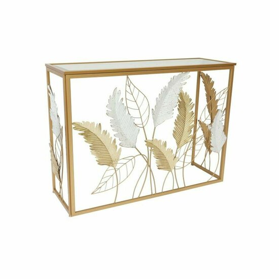 WandtafelDKD Home Decor Spiegel Gouden Metaal Wit (108 x 37 x 80 cm) 1