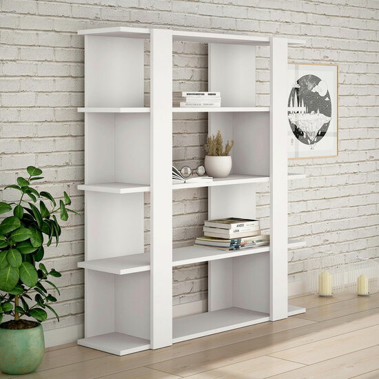 Boekenkast Alexandra House Living Wit Hout MDP 110 x 122 x 29 cm 4 Planken 3