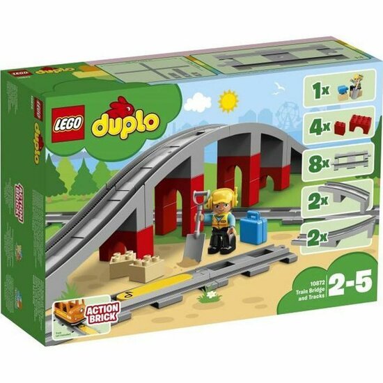 Voertuig Speelset   Lego DUPLO 10872 Train rails and bridge         26 Onderdelen   7