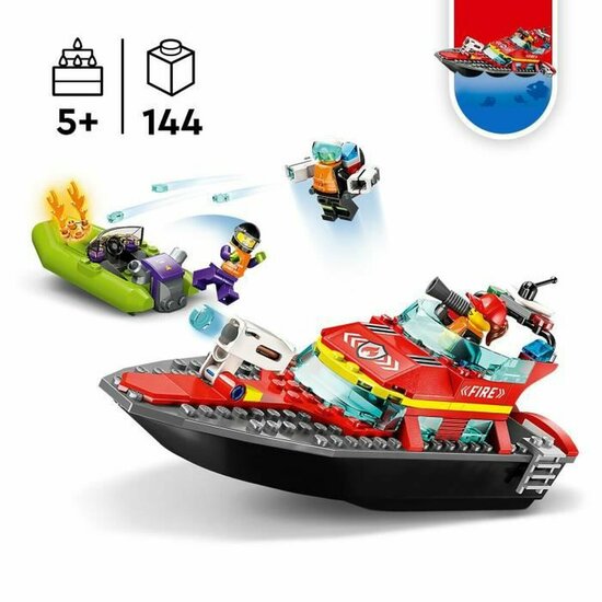 Playset Lego City 60373 The firefighters&amp;apos; rescue boat Multicolour 144 Onderdelen 3