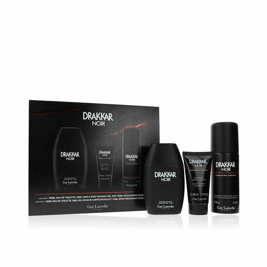 Parfumset voor Heren Guy Laroche DRAKKAR NOIR EDT 3 Onderdelen 1