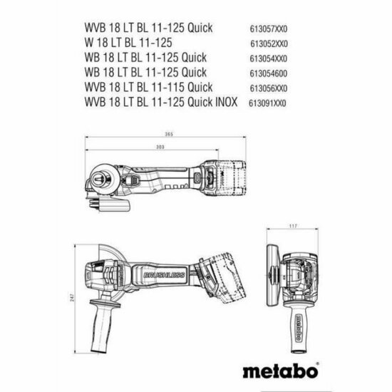 Haakse slijper Metabo WB 18 1100 W 125 mm 5