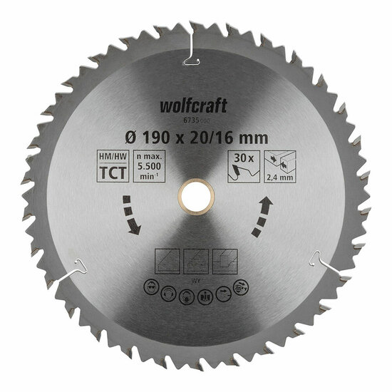 Cirkelzaagblad Wolfcraft 6735000 1