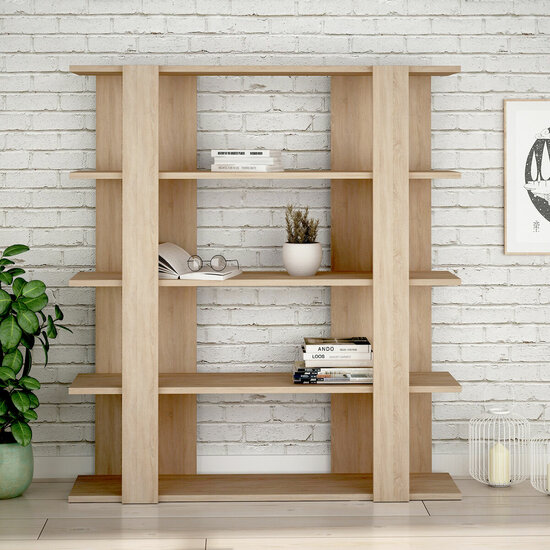 Boekenkast Alexandra House Living Ek Hout MDP 110 x 122 x 29 cm 4 Planken 2