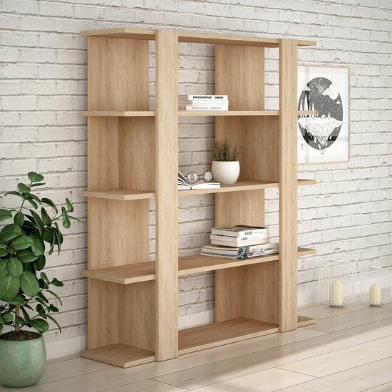 Boekenkast Alexandra House Living Ek Hout MDP 110 x 122 x 29 cm 4 Planken 3