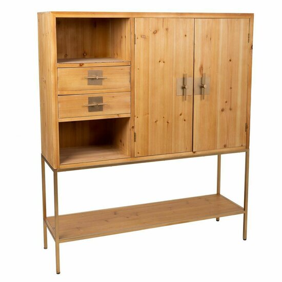 Dressoir Alexandra House Living Gouden Natuurlijk Ijzer Sparrenhout 37 x 139 x 120 cm 1