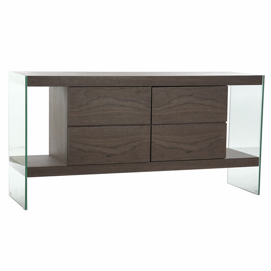 Dressoir DKD Home Decor Kristal Bruin Transparant Walnoot 160 x 45 x 80 cm Hout MDF 1