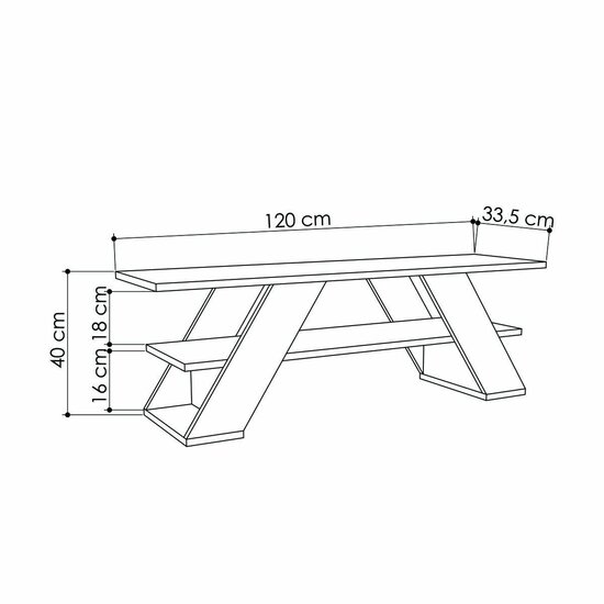 Tv-meubel Alexandra House Living Diagonal Wit 120 x 40 x 33 cm 7