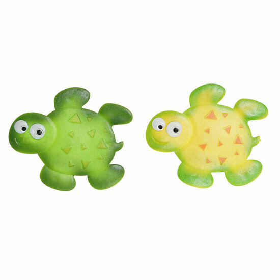 Badkleed DKD Home Decor 11,5 x 1 x 10 cm Groen Geel Kinderen Schildpad PVC 10 cm (2 Stuks) 1