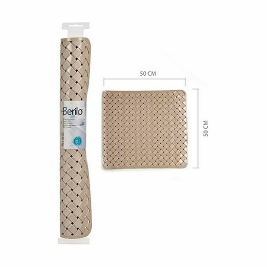 Badkleed Gevlochten Beige PVC (0,03 x 50 x 50 cm) (12 Stuks) 3